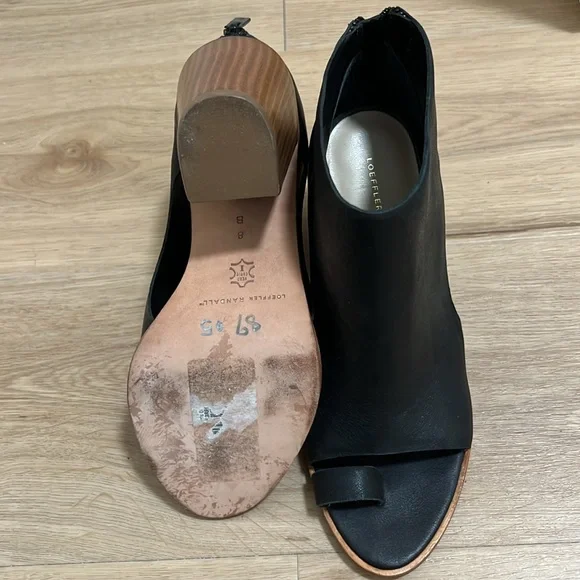 Loeffler Randall open-toe leather black ankle boot - Picture 3 of 4